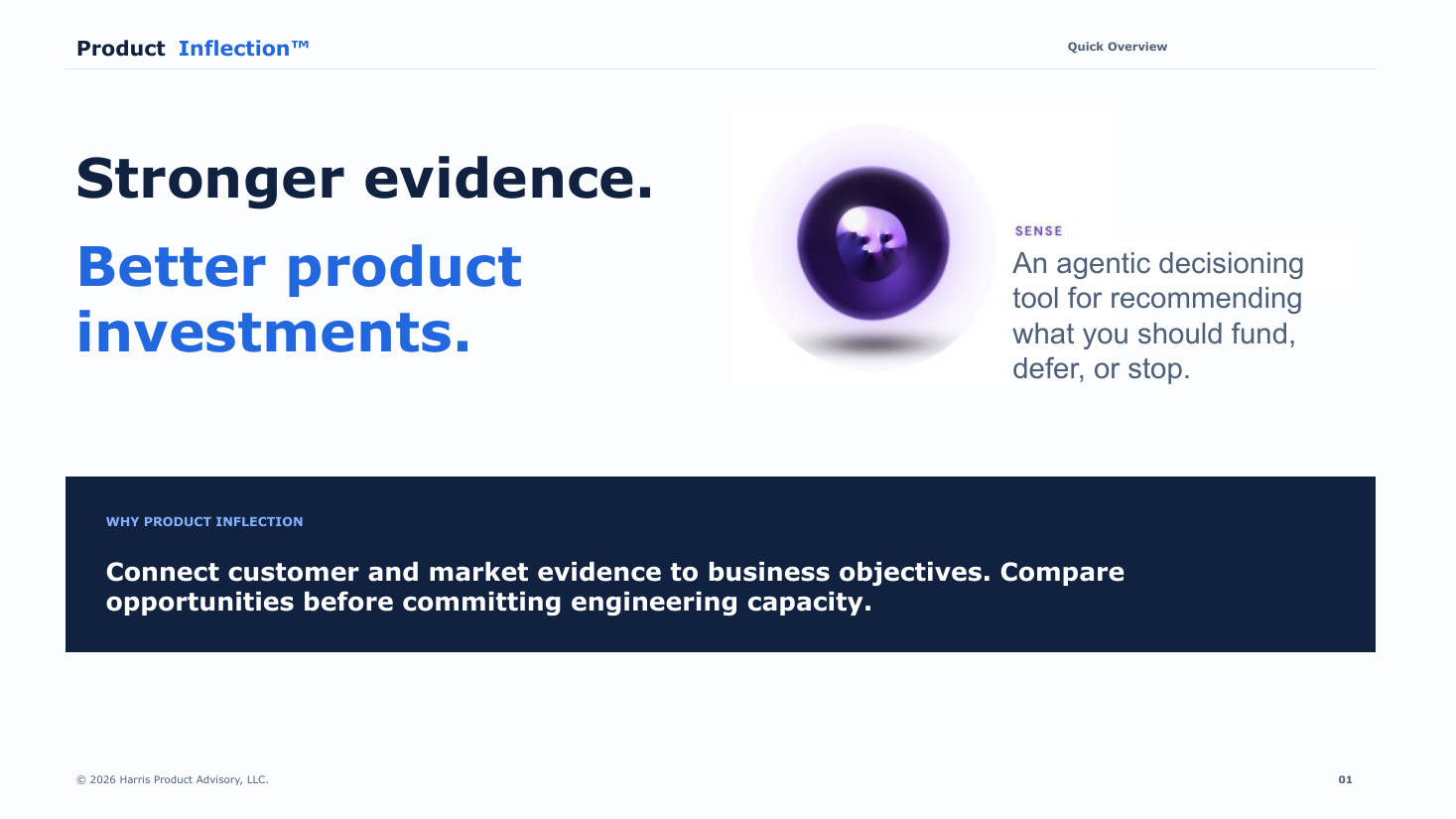 Cover of the Product Inflection Tour: Stronger evidence. Better product investments.